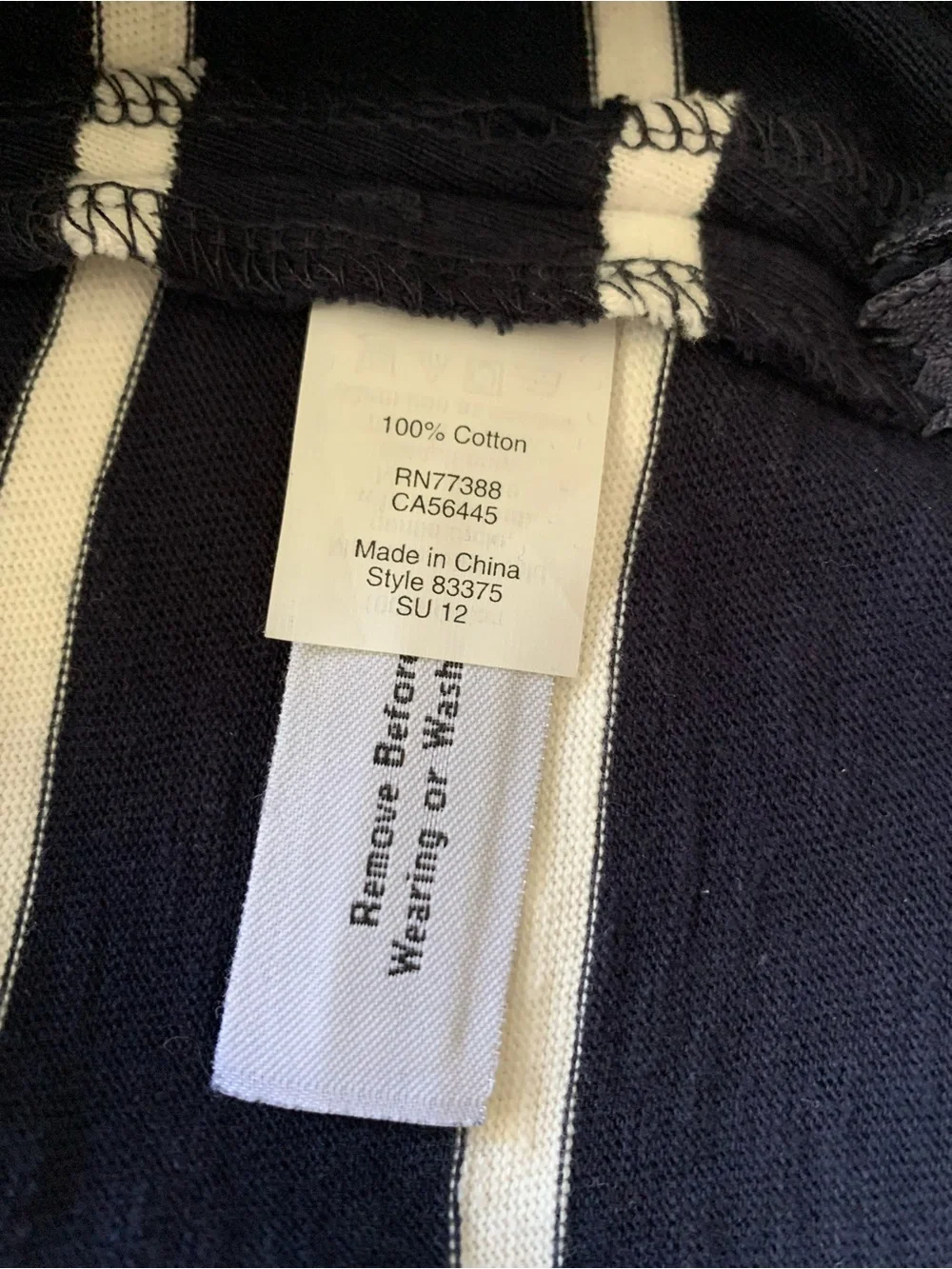 J. Crew Navy and White Striped Boatneck Top